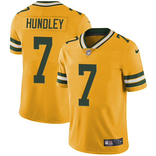 Nike Packers #7 Brett Hundley Yellow Men's Stitched NFL Limited Rush Jersey